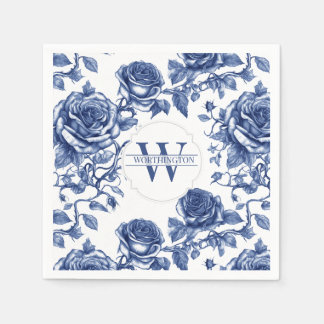 Custom Heirloom Rose Collection Blue Rose Napkins