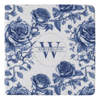Custom Heirloom Rose Collection Blue Rose Trivet