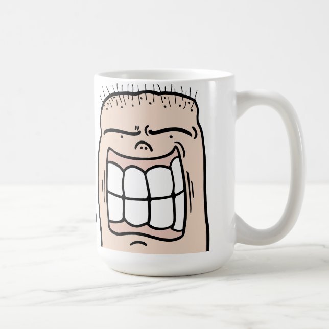 Custom Hello Human humor and laugh face Coffee Mug (Right)