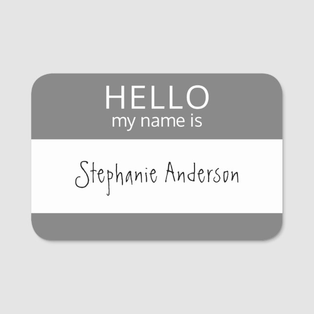 Custom HELLO My Name Is Badge (Front)