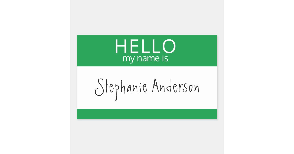 Custom HELLO My Name Is Sticker Badge | Zazzle