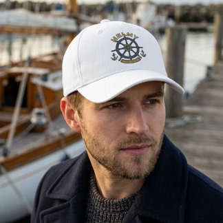 Custom Helmy Ship Wheel Personalized Name Hat