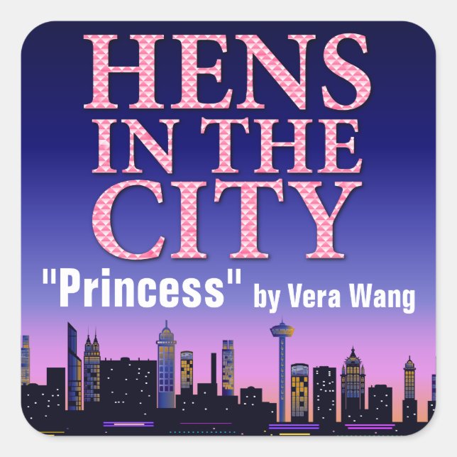 CUSTOM Hens in the City Scented Candle Square Sticker (Front)