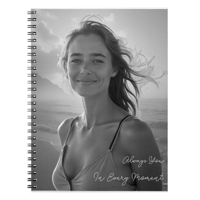 Custom Her Portrait – Simple Photo Gift for Her Notebook (Front)