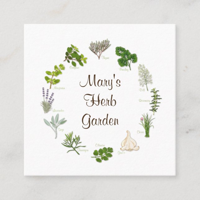 Custom Herb Garden Business Card (Front)
