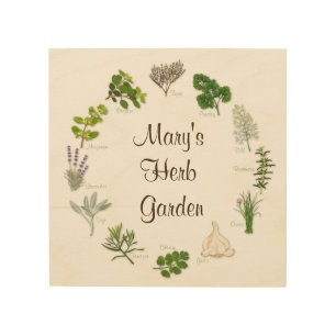Custom Herb Garden Wood Wall Art