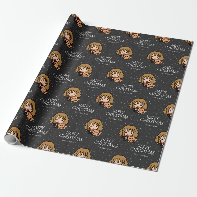 Custom Hermione Granger | Happy Christmas Wrapping Paper (Unrolled)