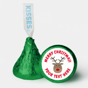 Custom Hershey®'s Kisses® with reindeer cartoon