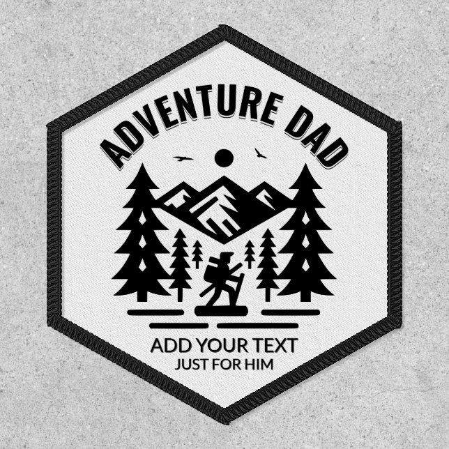 Custom Hex Trail Tested Adventure Dad Design Patch (Front)