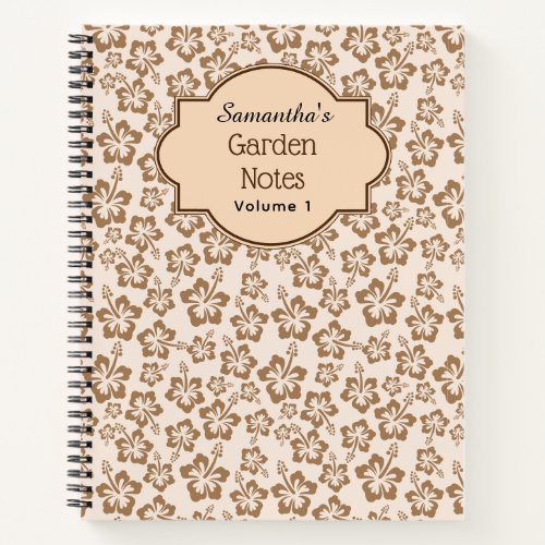 Custom Hibiscus Flower Pattern Spiral Notebook