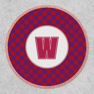 Custom High-Class Magenta & Purple Checkered Round Patch