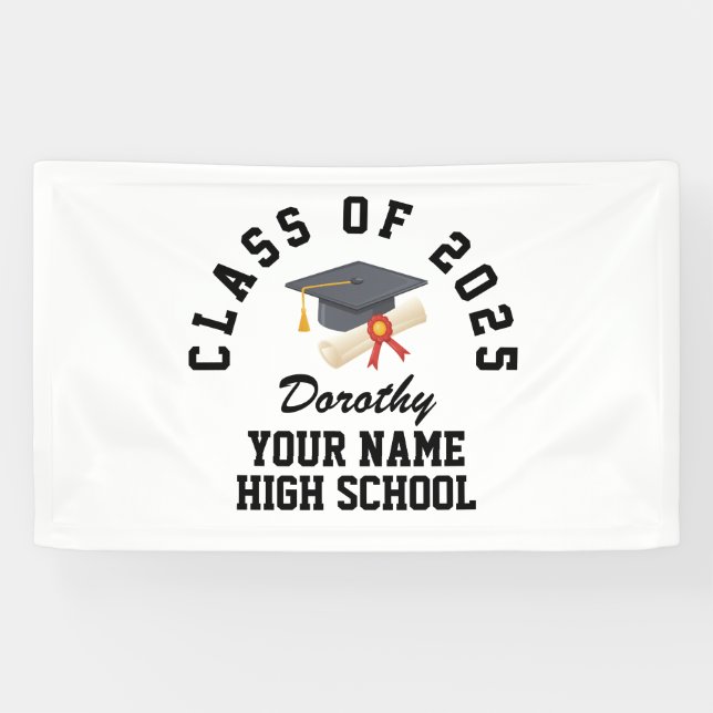 Custom high school graduation party banner (Horizontal)