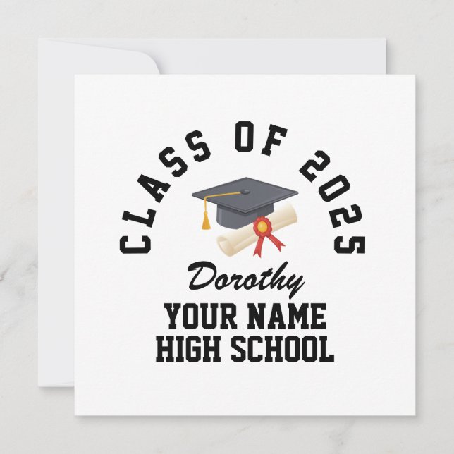 Custom high school graduation party card (Front)