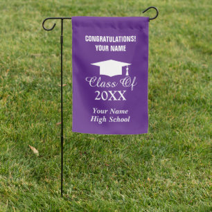 Custom High School Graduation party garden flags