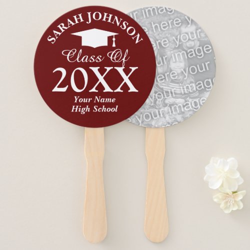 Custom high school graduation party photo hand fan