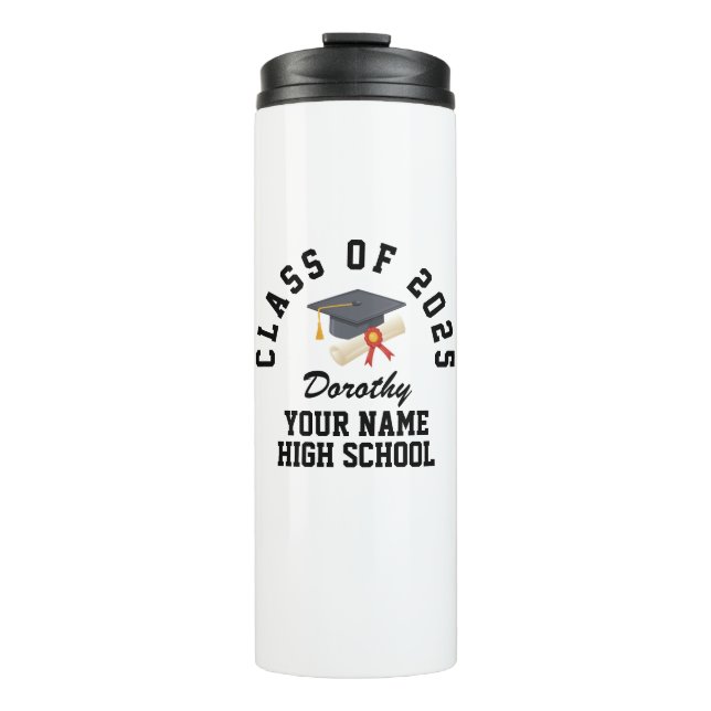 Custom high school graduation party thermal tumbler (Front)