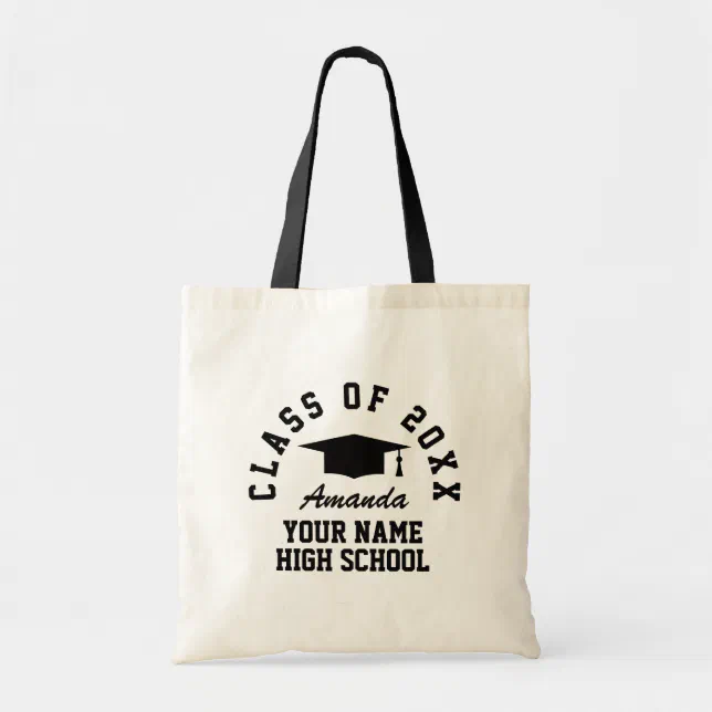Custom high school graduation party tote bags | Zazzle