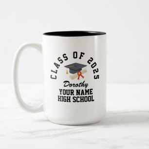 Custom high school graduation party Two-Tone coffee mug