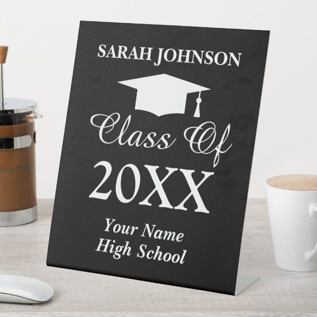 Custom high school graduation pedestal sign (In SItu)