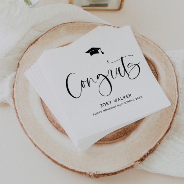 Custom High School Or College Graduation Napkin (Creator Uploaded)
