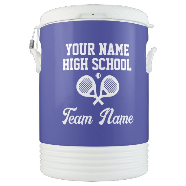 Custom high school padel tennis team beverage cooler (Back)