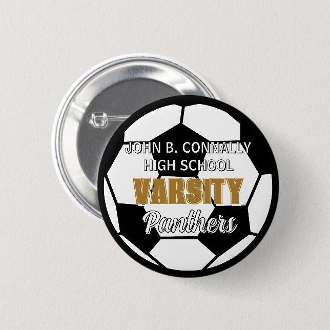 Custom High School Varsity Soccer Team Button (Front & Back)