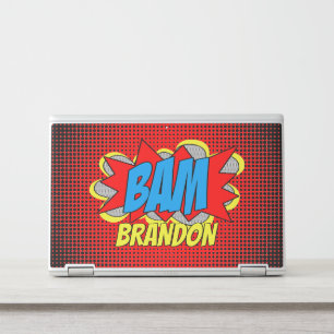 Custom Hip Comic Book Pop Art Red Blue Yellow BAM! HP Laptop Skin