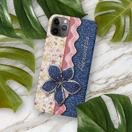 Custom Hip Denim Jeans Cute Pastel Floral Pattern iPhone 11 Pro Max Case