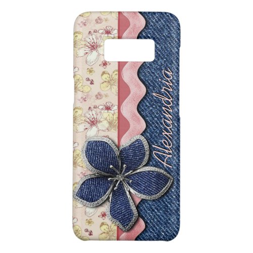 Custom Hip Denim Jeans Cute Pastel Floral Pattern Case_Mate Samsung Galaxy S8 Case