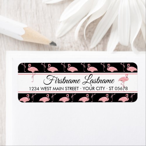 Custom Hip Pink Flamingoes Summer Art Pattern Label