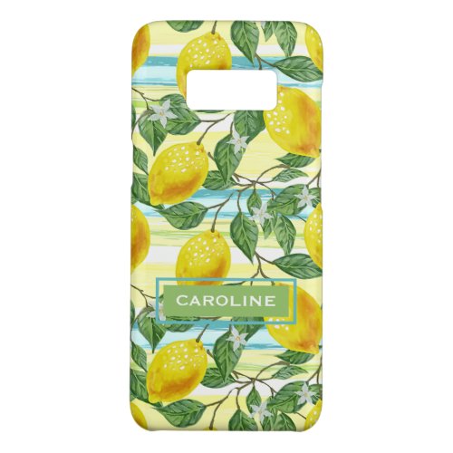 Custom Hip Tropical Summer Lemons Fruit Pattern Case_Mate Samsung Galaxy S8 Case