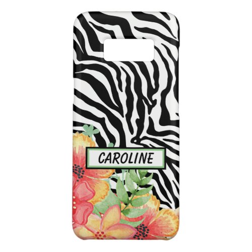 Custom Hip Zebra Stripes Pattern Floral Art Case_Mate Samsung Galaxy S8 Case