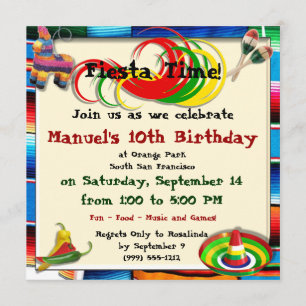 Custom Hispanic Birthday Party Invitations