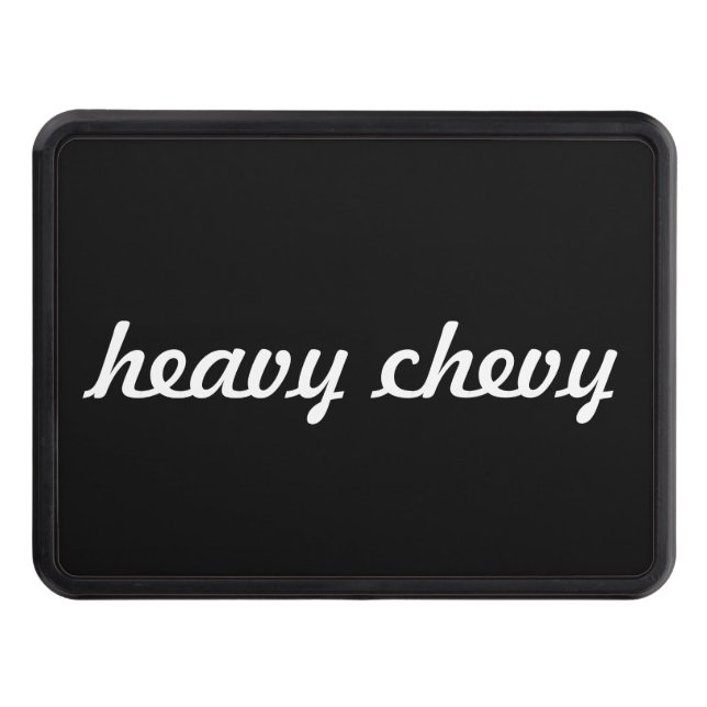 Custom Hitch Cover - heavy chevy black (Front)
