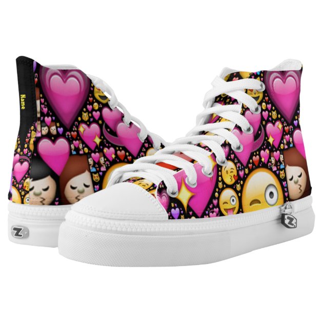 black and pink high tops