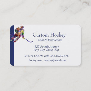 Custom Hockey Club Instructor Business Card