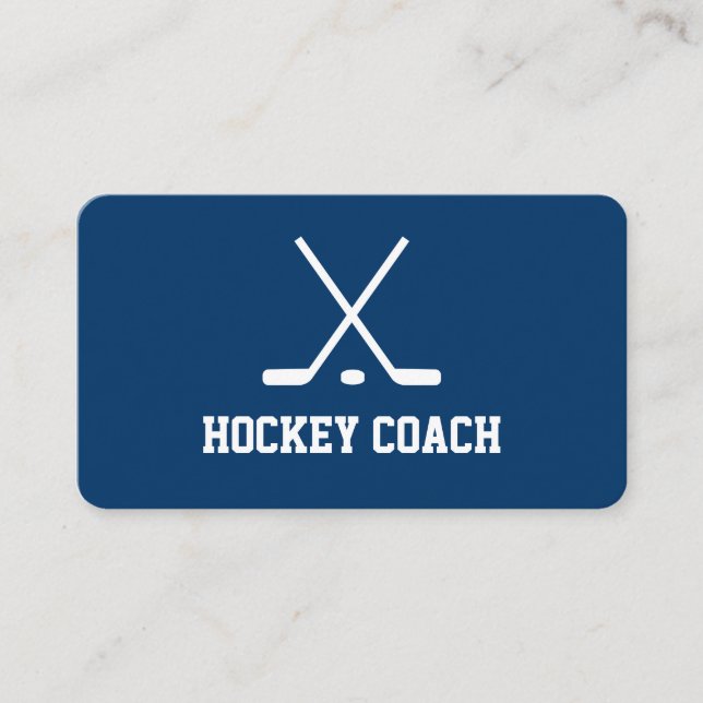 Custom hockey coach business card template design (Front)