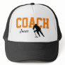 Custom Hockey Coach Name Orange Trucker Hat