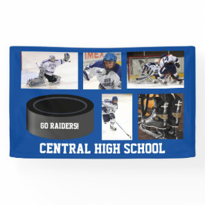Custom Hockey Photo Collage Team Name Your Text Banner