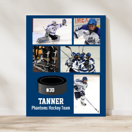 Custom Hockey Photo Collage Team Name Your Text Poster