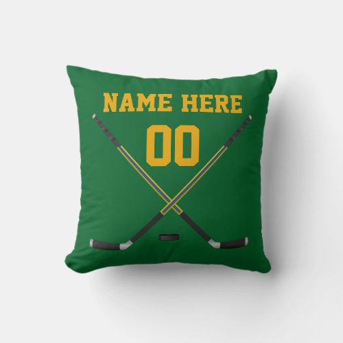 Custom Hockey Pillow with Your Image Text Colors
