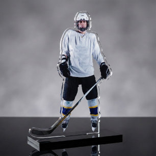 Custom Hockey Player Acrylic Photo Sculpture 