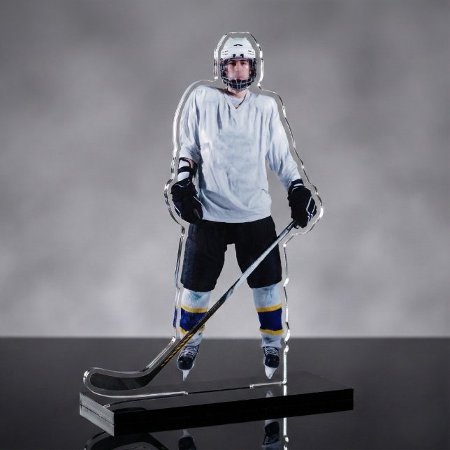 Custom Hockey Player Acrylic Photo Sculpture  (Custom Hockey Player Acrylic Photo Sculpture)