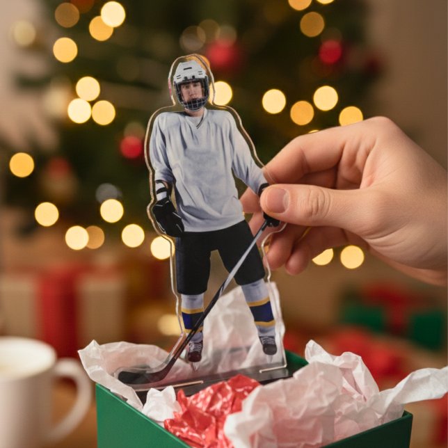 Custom Hockey Player Acrylic Photo Sculpture  (Custom Hockey Player Acrylic Photo Sculpture)