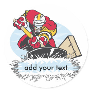 Custom Hockey Player Classic Round Sticker