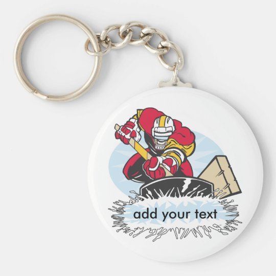 Custom Hockey Player Keychain