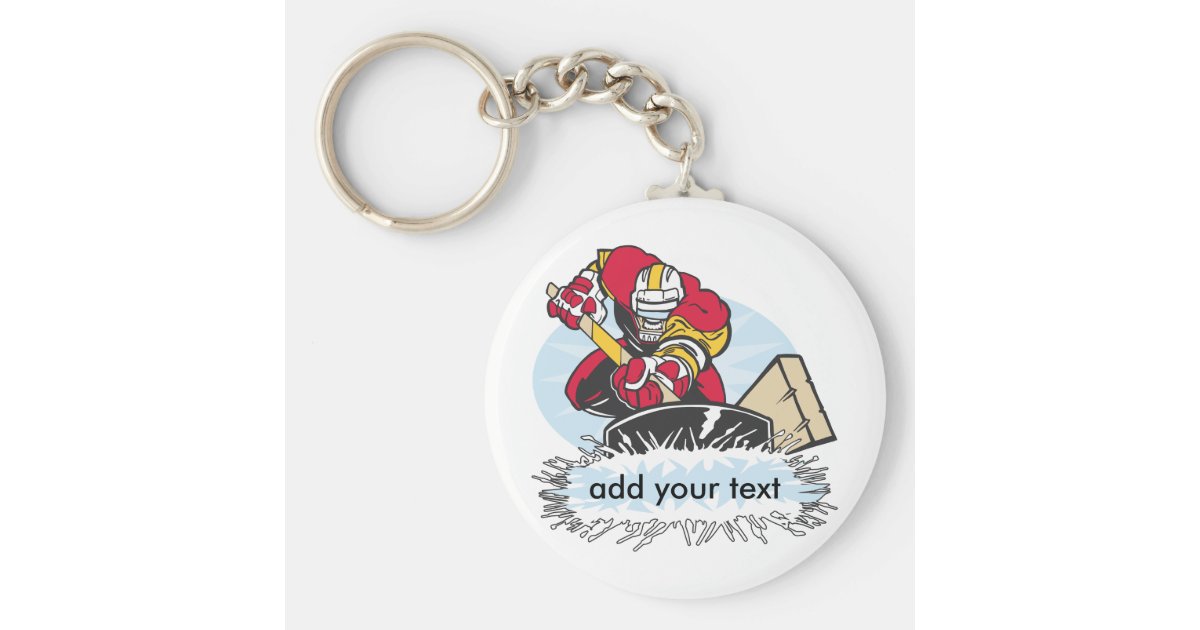 Custom Hockey Player Keychain