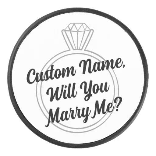 Custom Hockey Puck Proposal Engagement Prop