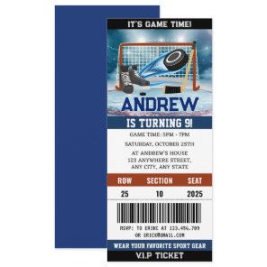 Custom Hockey Ticket  Birthday Decorations Invitation