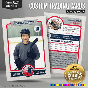 Custom Hockey Trading Card Custom Team Colors Card